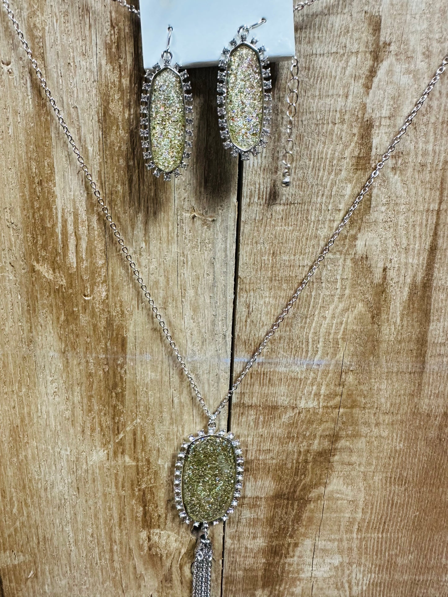 Jeweled Necklace and Earrings (See other Colors)