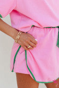 Pink & Green Skort Set