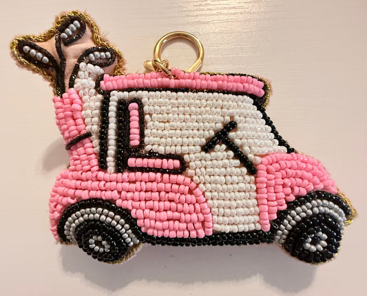 Pink Golf Cart KeyChain