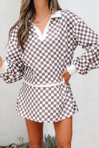 Tan Checkered Set