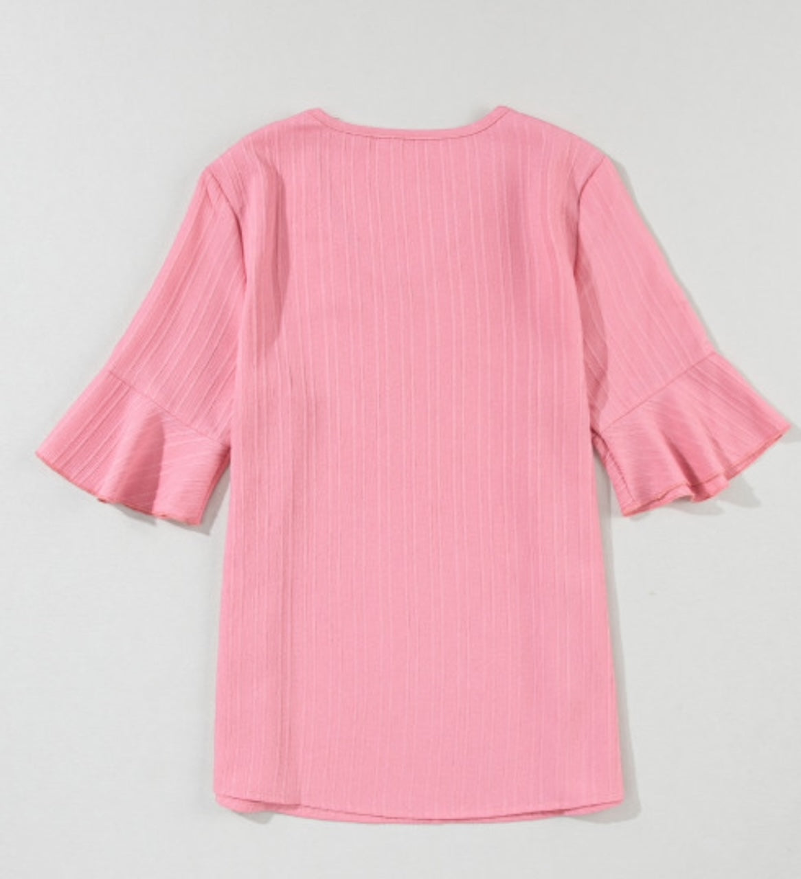 Pink Ruffle Sleeve Blouse