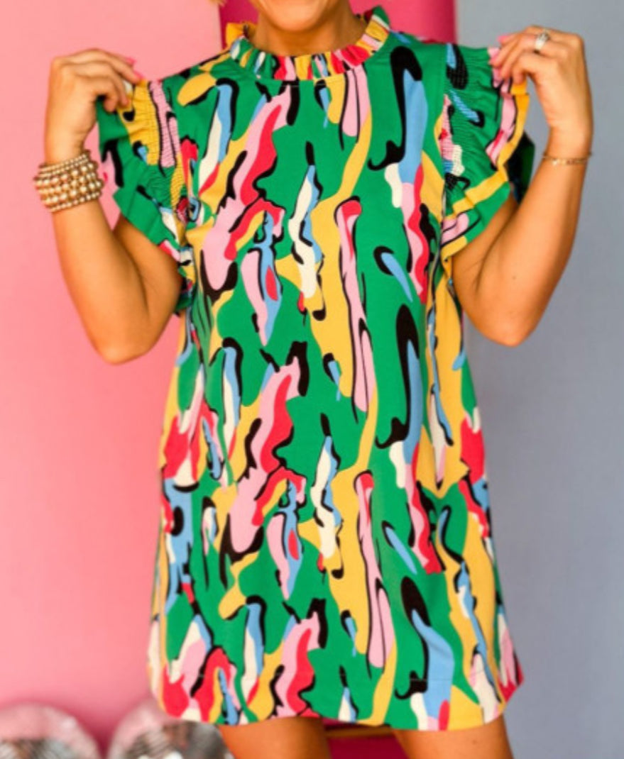 green ruffle mini dress Green Ruffle Mini Dress – Camila's